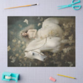 Elegante witte paard decoupage tissuepapier (Craft)