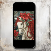 Elegante witte paard feestelijke kerst feestdagen kaart