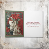 Elegante witte paard feestelijke kerst feestdagen kaart