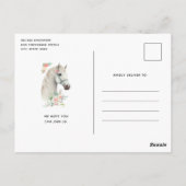 Elegante witte paarden Boho bloemige verjaardagsui Briefkaart (Achterkant)