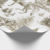 Elegante  Witte Paarden in Sneeuw Bossen Toile Cadeaupapier (Hoek)