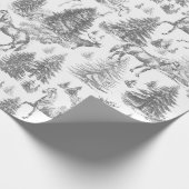 Elegante  Witte Paarden in Sneeuw Bossen Toile Cadeaupapier (Hoek)