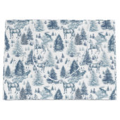 Elegante  Witte Paarden in Sneeuw Bossen Toile Groot Cadeauzakje (Voorkant)