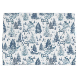 Elegante Witte Paarden in Sneeuw Bossen Toile Groot Cadeauzakje