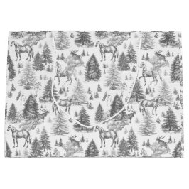 Elegante Witte Paarden in Sneeuw Bossen Toile Groot Cadeauzakje