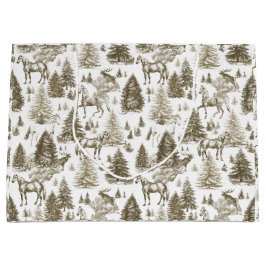 Elegante Witte Paarden in Sneeuw Bossen Toile Groot Cadeauzakje