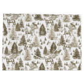 Elegante  Witte Paarden in Sneeuw Bossen Toile Groot Cadeauzakje (Achterkant)