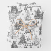 Elegante  Witte Paarden in Sneeuw Bossen Toile Inpakpapier Vel (In situ)