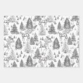 Elegante  Witte Paarden in Sneeuw Bossen Toile Inpakpapier Vel (Voorkant)