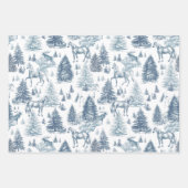 Elegante  Witte Paarden in Sneeuw Bossen Toile Inpakpapier Vel (Voorkant 3)