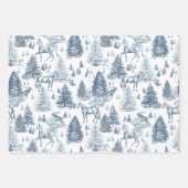 Elegante  Witte Paarden in Sneeuw Bossen Toile Inpakpapier Vel (Voorkant 2)