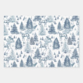 Elegante  Witte Paarden in Sneeuw Bossen Toile Inpakpapier Vel (Voorkant)