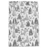 Elegante  Witte Paarden in Sneeuw Bossen Toile Medium Cadeauzakje (Voorkant)