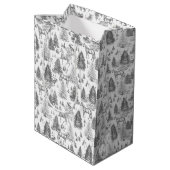 Elegante  Witte Paarden in Sneeuw Bossen Toile Medium Cadeauzakje (Achterkant Gekanteld)