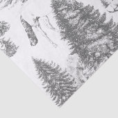 Elegante  Witte Paarden in Sneeuw Bossen Toile Tissuepapier (Detail)