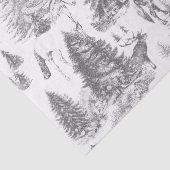 Elegante  Witte Paarden in Sneeuw Bossen Toile Tissuepapier (Detail)