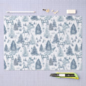 Elegante  Witte Paarden in Sneeuw Bossen Toile Tissuepapier (Craft)