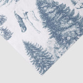 Elegante  Witte Paarden in Sneeuw Bossen Toile Tissuepapier (Detail)