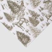 Elegante  Witte Paarden in Sneeuw Bossen Toile Tissuepapier (Detail)