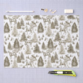 Elegante  Witte Paarden in Sneeuw Bossen Toile Tissuepapier (Craft)