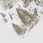 Elegante  Witte Paarden in Sneeuw Bossen Toile Tissuepapier (Detail)