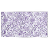 Elegante witte & Paarse bloemige Paisley Kussensloop (Voorkant)