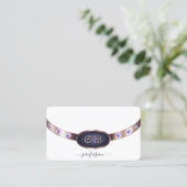 Elegante witte Paarse en Roos gouden juwelen Monog Visitekaartje (Staand voorkant)