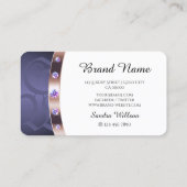 Elegante witte Paarse en Roos gouden juwelen Monog Visitekaartje (Achterkant)