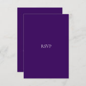 Elegante witte & paarse RSVP-kaart in script RSVP Kaartje (Voorkant / Achterkant)