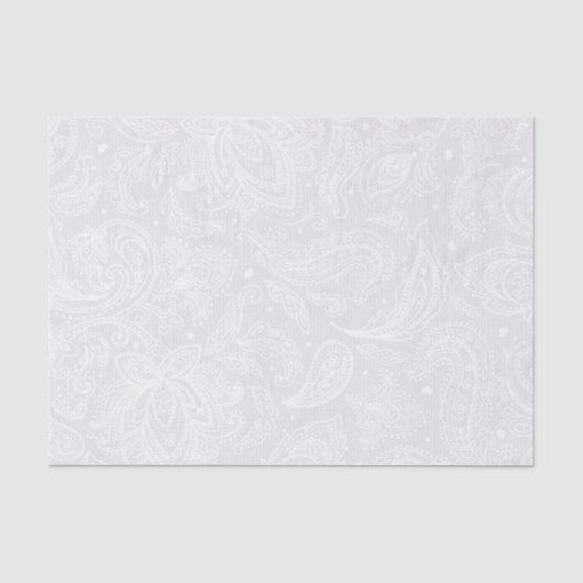 Elegante witte paisley kant tissuepapier (Voorkant)