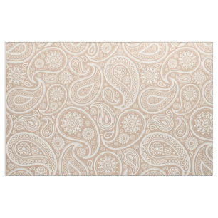 Elegante witte paisley over bruine achtergrond stof