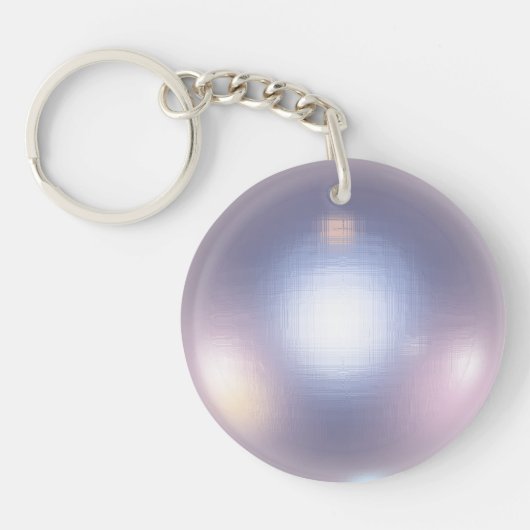 Elegante witte parel glinsterende diamant bling sleutelhanger (Voorkant)