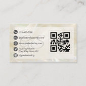 Elegante witte parel opaal steen QR-code Visitekaartje (Achterkant)