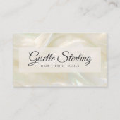 Elegante witte parel opaal steen QR-code Visitekaartje (Voorkant)