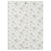 Elegante Witte Parel Persoonlijk Klembord (Achterkant)