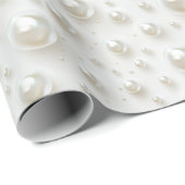 Elegante Witte Parels Cadeaupapier (Rol Hoek)