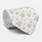 Elegante Witte Parels Halsketting Stropdas (Opgerold)