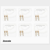 Elegante witte parels & Prosecco Bruidsfeest Vierkante Sticker (Vel)