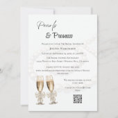 Elegante witte parels & Prosecco Vrijgezellenfeest Kaart (Voorkant)