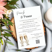 Elegante witte parels & Prosecco Vrijgezellenfeest Kaart