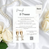 Elegante witte parels & Prosecco Vrijgezellenfeest Kaart