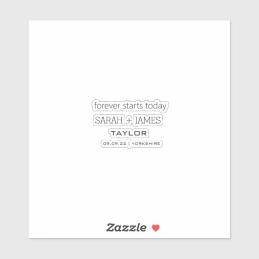 Elegante witte Pas getrouwd bruiloft offerte Sticker (Vel)