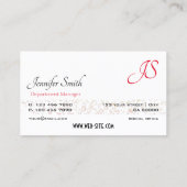 Elegante witte pastel Paarse glitter sterren monog Visitekaartje (Achterkant)