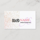 Elegante witte pastel Paarse glitter sterren monog Visitekaartje (Voorkant)