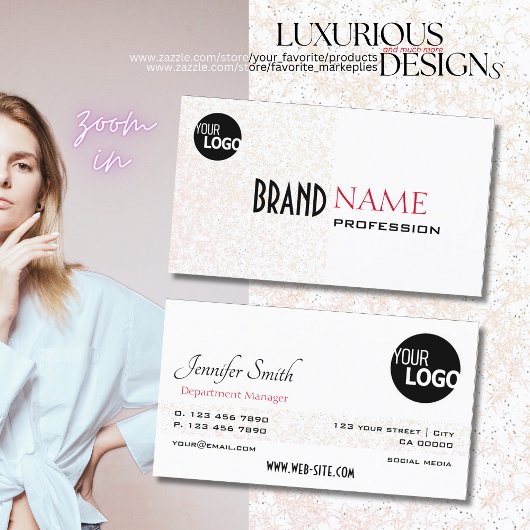 Elegante witte pastel Paarse glitter sterren toevo Visitekaartje