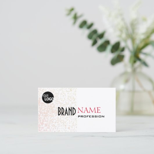 Elegante witte pastel Paarse glitter sterren toevo Visitekaartje (Staand voorkant)