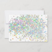 ELEGANTE WITTE PASTEL SPOT WIJZIG DE DATUM RSVP KAARTJE (Achterkant)