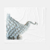 Elegante witte pauw-werpdeken fleece deken (Voorkant (Horizontaal))