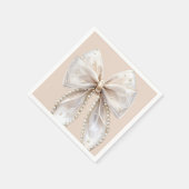 Elegante witte Pearl Bow Baby shower Servet (Hoek)