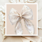 Elegante witte Pearl Bow Baby shower Servet